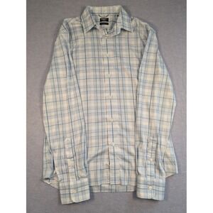 Faherty Movement Shirt Mens S Blue Plaid Supima Cotton Stretch MWU2504 Excellent